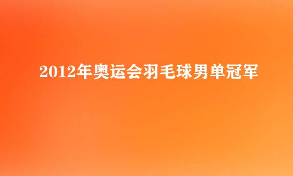 2012年奥运会羽毛球男单冠军