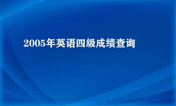 2005年英语四级成绩查询