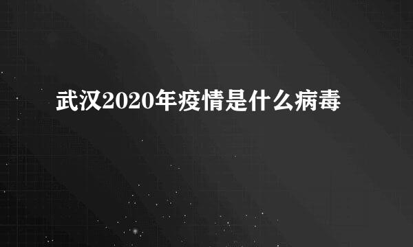 武汉2020年疫情是什么病毒