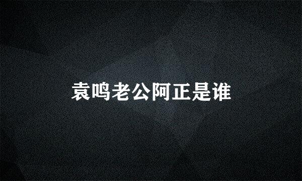 袁鸣老公阿正是谁