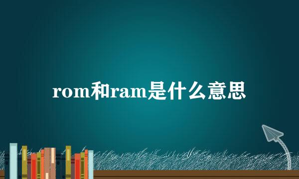 rom和ram是什么意思