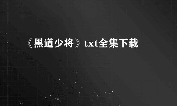 《黑道少将》txt全集下载