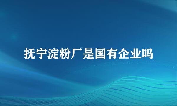 抚宁淀粉厂是国有企业吗