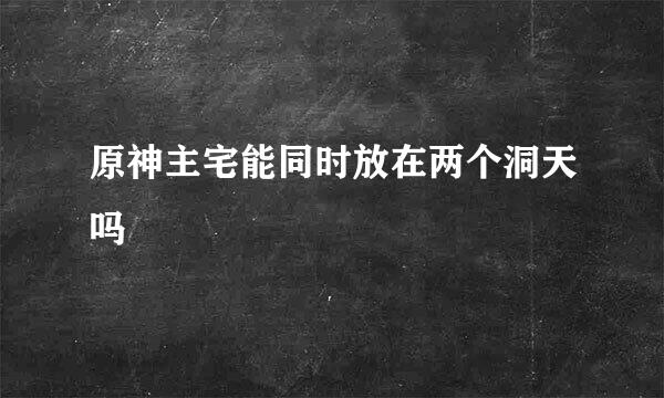 原神主宅能同时放在两个洞天吗