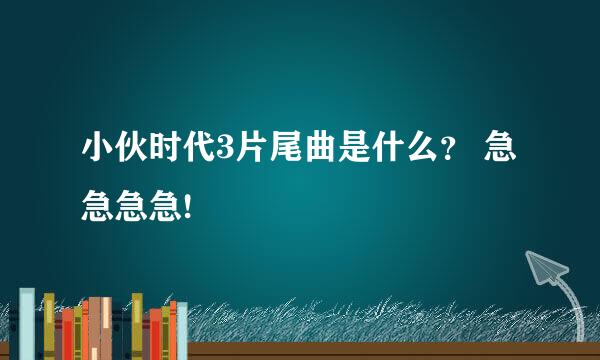 小伙时代3片尾曲是什么？ 急急急急!