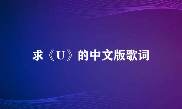 求《U》的中文版歌词