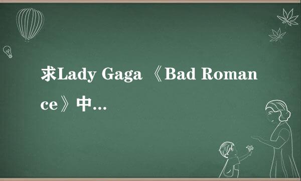 求Lady Gaga 《Bad Romance》中文歌词！