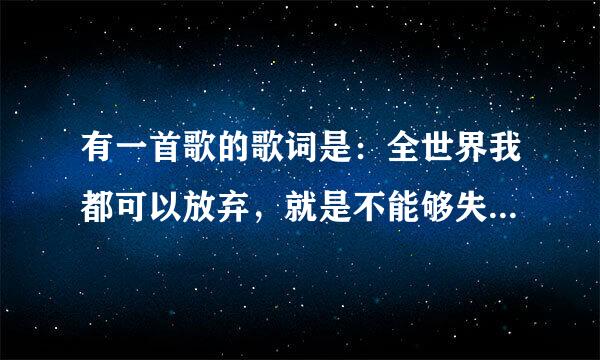 有一首歌的歌词是：全世界我都可以放弃，就是不能够失去你的消息~~，是啥歌？