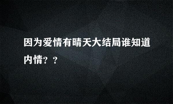 因为爱情有晴天大结局谁知道内情？？