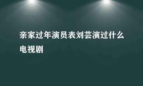 亲家过年演员表刘芸演过什么电视剧