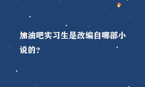 加油吧实习生是改编自哪部小说的？