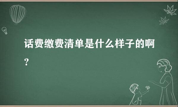 话费缴费清单是什么样子的啊？