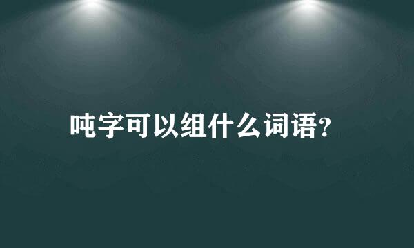 吨字可以组什么词语？