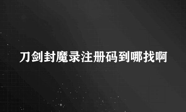 刀剑封魔录注册码到哪找啊