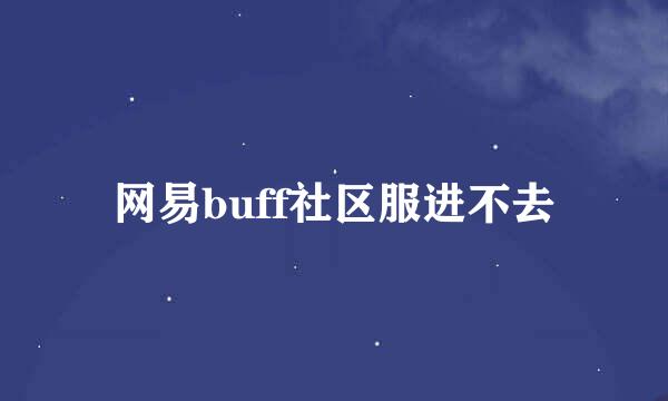 网易buff社区服进不去