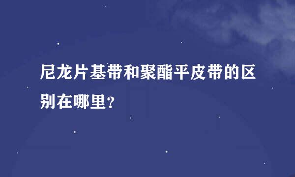 尼龙片基带和聚酯平皮带的区别在哪里？