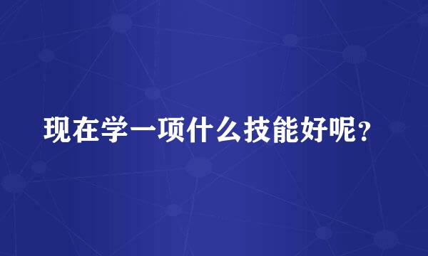 现在学一项什么技能好呢？