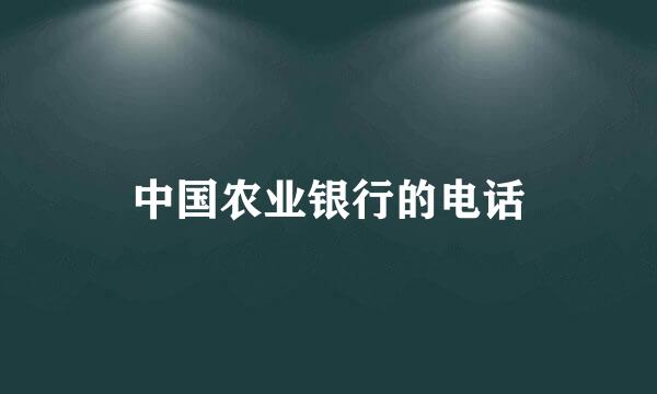 中国农业银行的电话