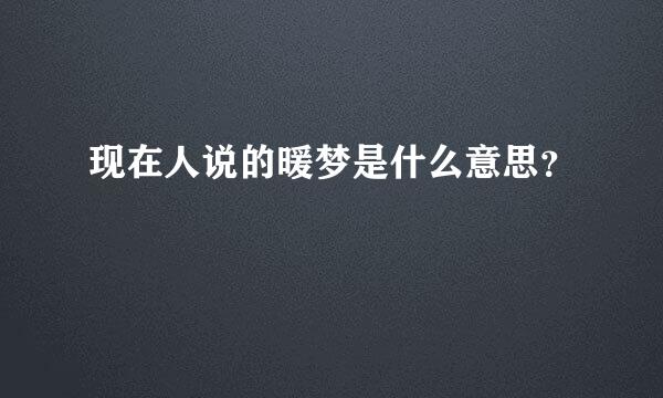 现在人说的暖梦是什么意思？