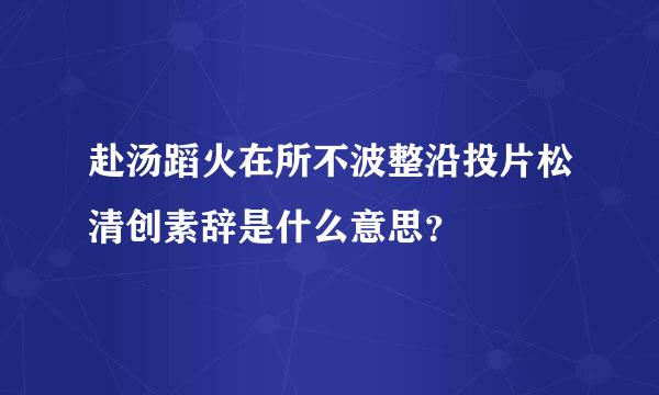 赴汤蹈火在所不波整沿投片松清创素辞是什么意思？