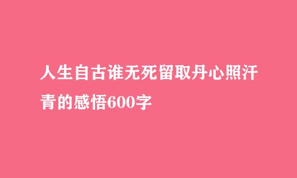 人生自古谁无死留取丹心照汗青的感悟600字