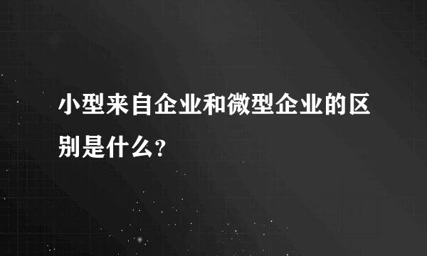 小型来自企业和微型企业的区别是什么？