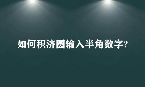 如何积济圆输入半角数字?