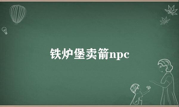 铁炉堡卖箭npc