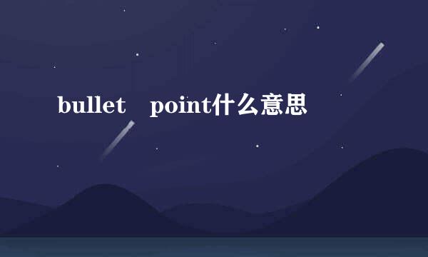 bullet point什么意思