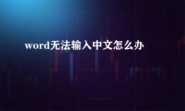 word无法输入中文怎么办