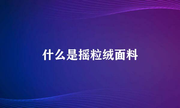 什么是摇粒绒面料