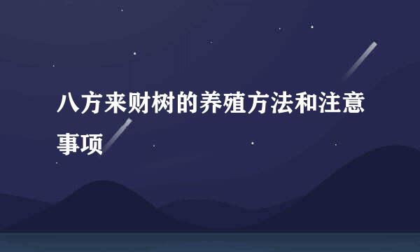 八方来财树的养殖方法和注意事项