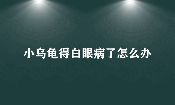 小乌龟得白眼病了怎么办