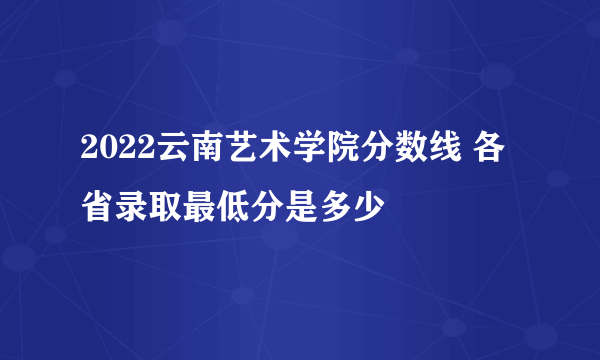 2022云南艺术学院分数线 各省录取最低分是多少