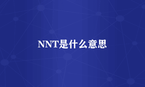 NNT是什么意思