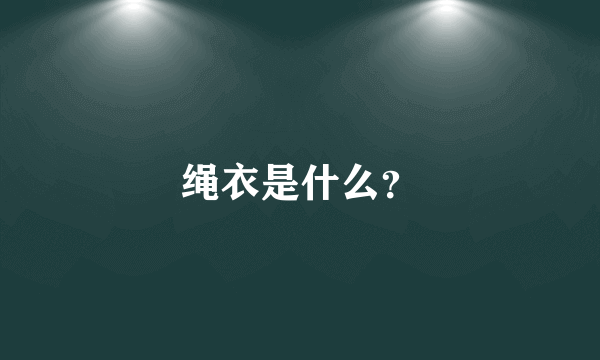 绳衣是什么？