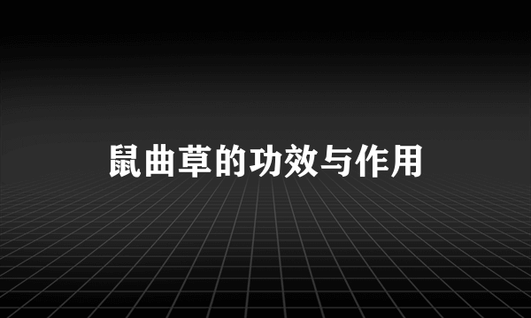 鼠曲草的功效与作用