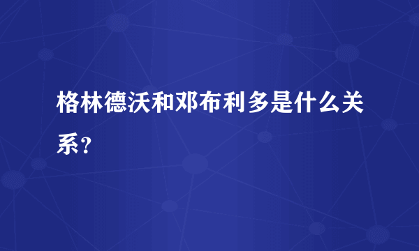 格林德沃和邓布利多是什么关系？