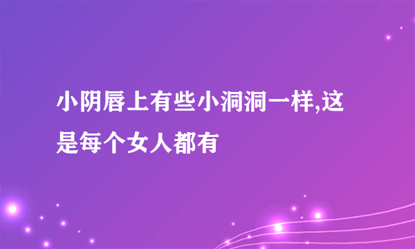 小阴唇上有些小洞洞一样,这是每个女人都有