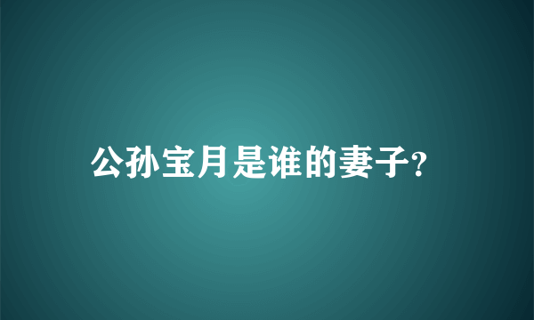 公孙宝月是谁的妻子？