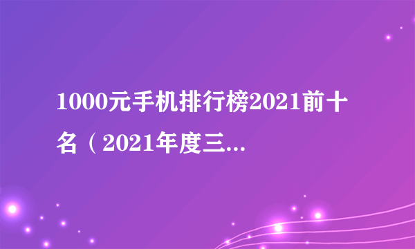 1000元手机排行榜2021前十名（2021年度三款最佳千元机）