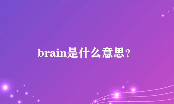 brain是什么意思？