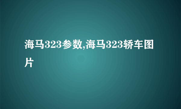 海马323参数,海马323轿车图片