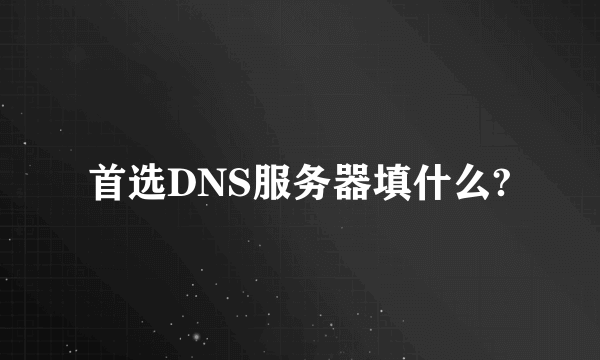 首选DNS服务器填什么?