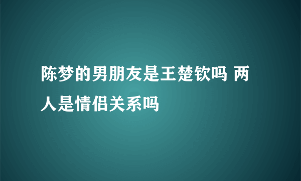 陈梦的男朋友是王楚钦吗 两人是情侣关系吗