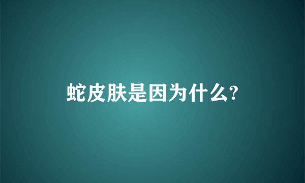 蛇皮肤是因为什么?