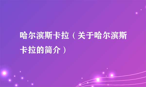 哈尔滨斯卡拉（关于哈尔滨斯卡拉的简介）