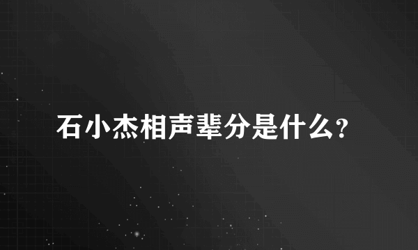 石小杰相声辈分是什么？