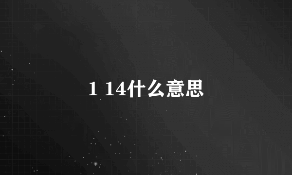 1 14什么意思