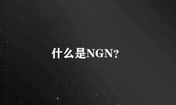 什么是NGN？